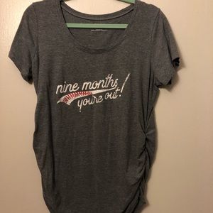 Nine months, You’re Out! Maternity shirt